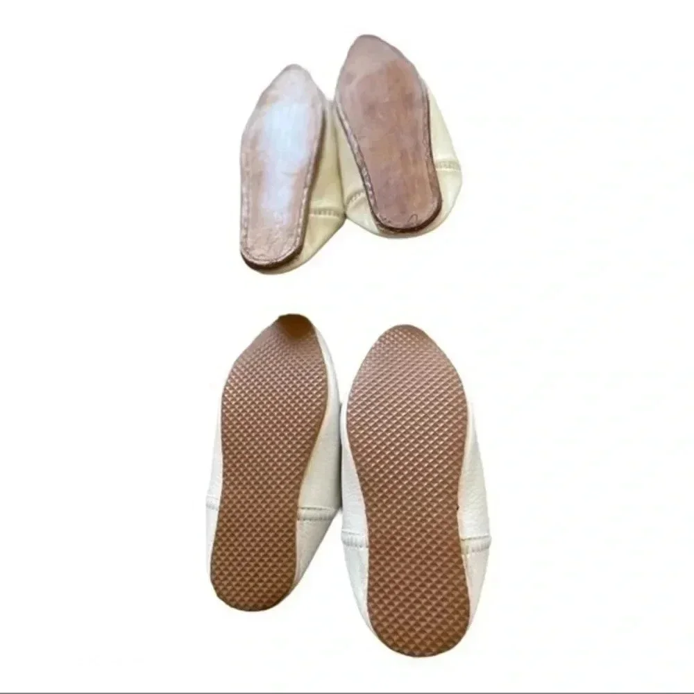 Moroccan leather kids shoes slippers mules 6-6.5